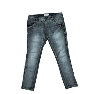 Free People Gray Skinny Jeans with lace up side